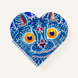 Blauwe gotische kat notitieboek