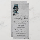 Blauwe Gotische Uil Posh Bruiloft Programma Programmakaart (Voorkant / Achterkant)