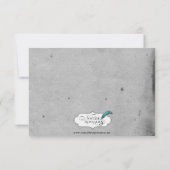 Blauwe Gotische Uil Posh Bruiloft Reactie Kaart (Achterkant)