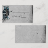 Blauwe Gotische Uil Posh Trouwplaats Kaarten Plaatskaartje (Voorkant / Achterkant)