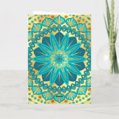 Blauwe Goud Bloem Mandala (Achterkant)