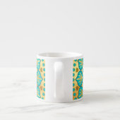 Blauwe Goud Bloem Mandala Espresso Kop (Achterkant)