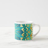 Blauwe Goud Bloem Mandala Espresso Kop (Rechts)