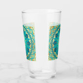 Blauwe Goud Bloem Mandala Glas (Rechts)