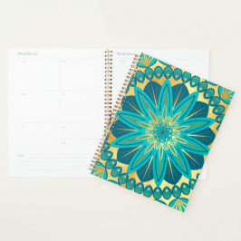 Blauwe Goud Bloem Mandala Planner