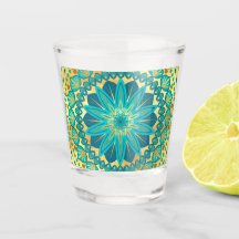 Blauwe Goud Bloem Mandala