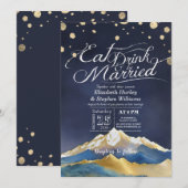 Blauwe goudbergen EAT-Drink en huwelijk Kaart (Voorkant / Achterkant)