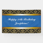 Blauwe goudblazer, goudblazer, goudblauw spandoek (Horizontaal)