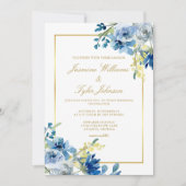 Blauwe goudbloem Elegant Kaart (Voorkant)