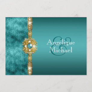 Blauwe goudbruiloft verloving verjaardag kaart