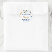 Blauwe goudConfetti Sip Sip Hooray Ronde Sticker (Tas)