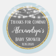 Blauwe gouden Bedankt voor het komen van Baby show