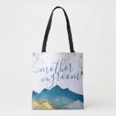 Blauwe gouden bergen Wedding Moeder van de Groom Tote Bag (Voorkant)