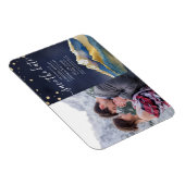 Blauwe gouden bergen weduwfoto sparen de datum magneet (Rechterzijde)