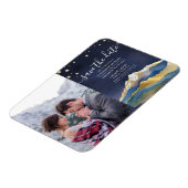 Blauwe gouden bergen weduwfoto sparen de datum magneet (Linkerzijde)