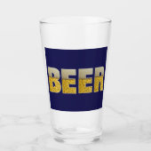 Blauwe gouden bier Drink glas (Voorkant)