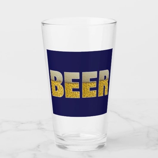 Blauwe gouden bier Drink glas (Voorkant)
