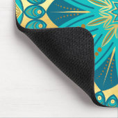 Blauwe Gouden Bloem Mandala Muismat (Hoek)
