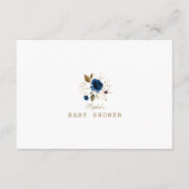 Blauwe Gouden Bloemen Brengen Een Boek Informatiekaartje (Achterkant)