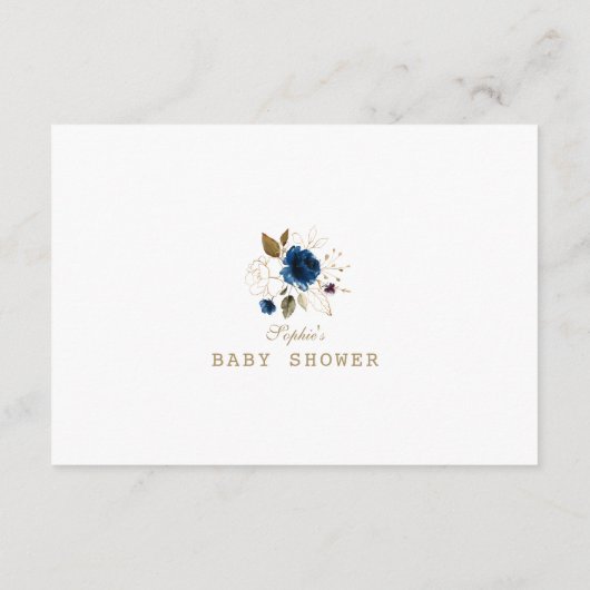 Blauwe Gouden Bloemen Brengen Een Boek Informatiekaartje (Achterkant)