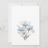 Blauwe Gouden Bloemen Wit Kaart (Achterkant)