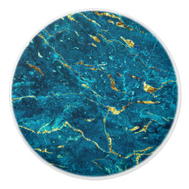 Blauwe gouden bruine bruine bruine marmer moderne keramische knop