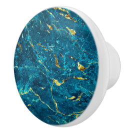 Blauwe gouden bruine bruine bruine marmer moderne keramische knop