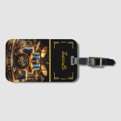 Blauwe & gouden drumset Energie Bagagelabel (Voorkant (horizontaal))