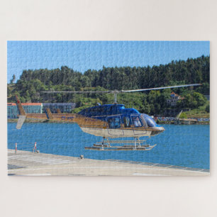 Blauwe, gouden en witte helikopter, Portugal Legpuzzel