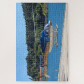 Blauwe, gouden en witte helikopter, Portugal Legpuzzel (Verticaal)