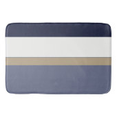 Blauwe, gouden en witte strepen badmat (Voorkant)