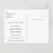 Blauwe gouden florale botanische bruiloft Bespaar  Briefkaart (Achterkant)