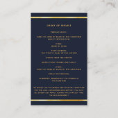 Blauwe gouden foto-elegante begrafeniskaart visitekaartje (Achterkant)