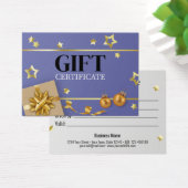 Blauwe gouden kerstbal ribbon-kaartje visitekaartje (Bureau)