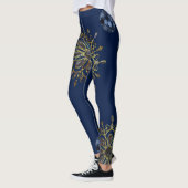blauwe gouden lange leggings (Links)