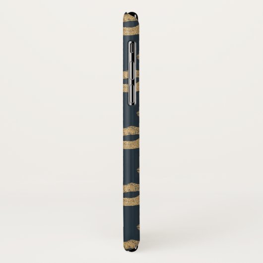 Blauwe gouden lippen Gothic Gepersonaliseerd Monog Case-Mate iPhone Case (Achterkant/links)