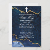 Blauwe gouden marmer Agate Geode Eerste Heilige Co Kaart (Voorkant)