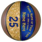 Blauwe, gouden persoonlijke honkbal voor meisjes basketbal (Verticaal)