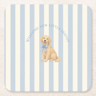 Blauwe Gouden Retriever Baby Shower  Kartonnen Onderzetters