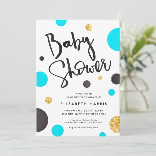 Blauwe & gouden schoenspanner - Koolpunten Kaart (Staand voorkant)