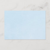 Blauwe gouden sneeuwvlok baby shower informatiekaartje (Achterkant)