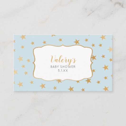 Blauwe gouden sterren, luidere kaart visitekaartje (Achterkant)