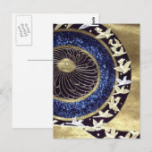 blauwe gouden Traditionele kimono Japanse kraan Briefkaart (Voorkant / Achterkant)