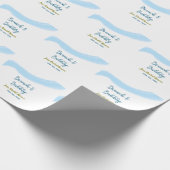 Blauwe gouden waterverf bubbel en brunch bruids sh cadeaupapier (Hoek)