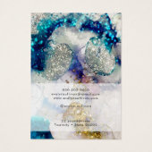 Blauwe gouden waterverf juwelenkaart visitekaartje (Achterkant)