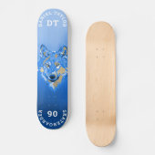 Blauwe gouden Waterverf Verschildergradiënt Monogr Persoonlijk Skateboard (Voorkant)