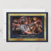 Blauwe goudfoto van de zeemacht van de Birthday, b Kaart (Achterkant)