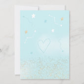 Blauwe goudglitter over het baby shower van de maa kaart (Achterkant)