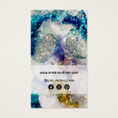 Blauwe goudglitter waterverf visitekaartje (Achterkant)