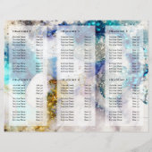 Blauwe goudglitterbrochure waterverf (Achterkant)